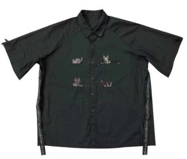 画像1: 変化するスナップシャツ　Ｆ　ＤＣ　黒 (1)