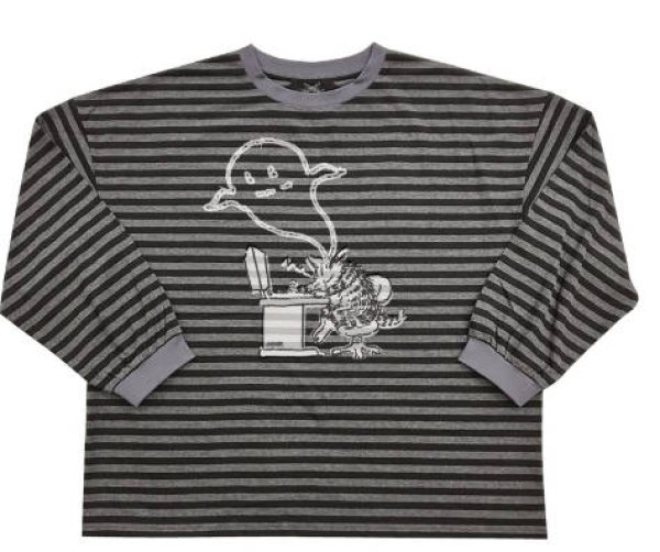 画像1: ＢＤワイド長袖ＣＳ　Ｆ　パソ猫　黒系 (1)